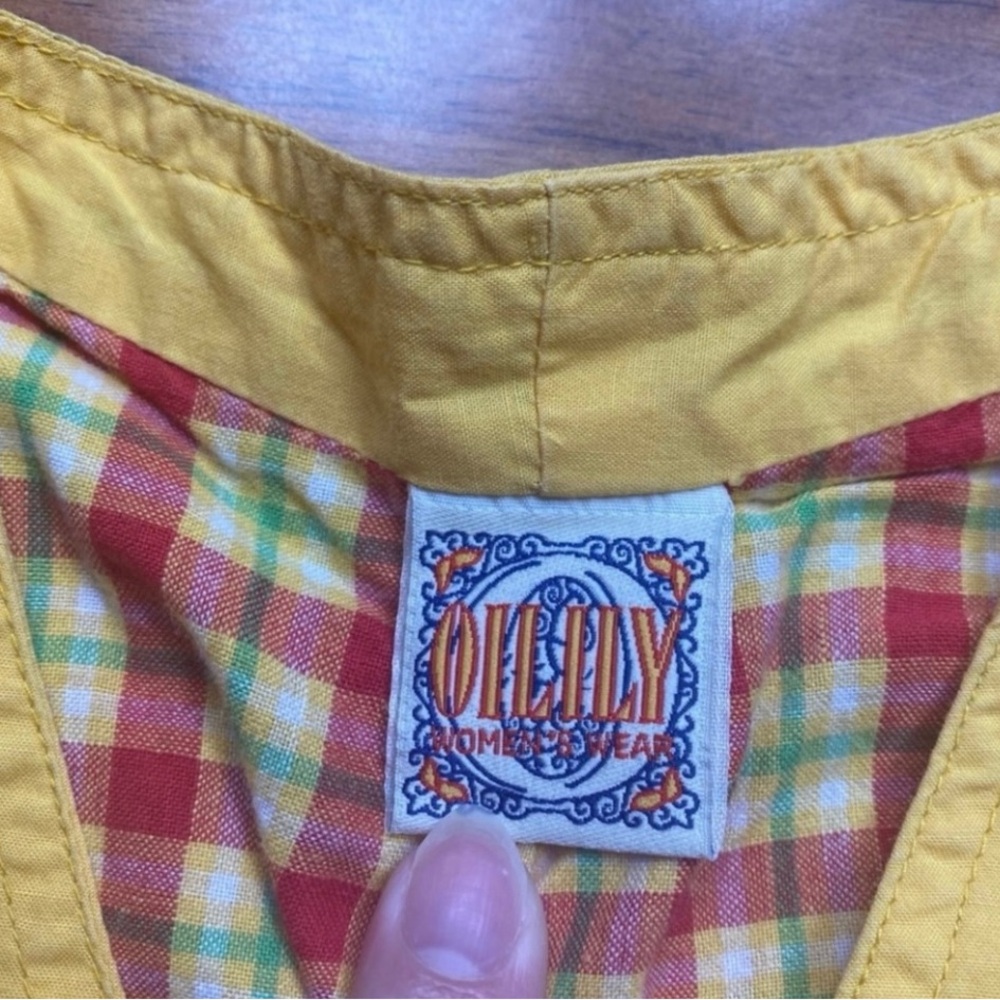 Vintage RARE Oilily Golden Yellow Embroidered Button Vest Waistcoat Size XL - Picture 12 of 16